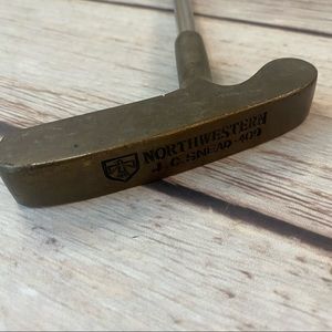 Northwestern J.C. Snead 409 two-way putter brass golf club 34”.